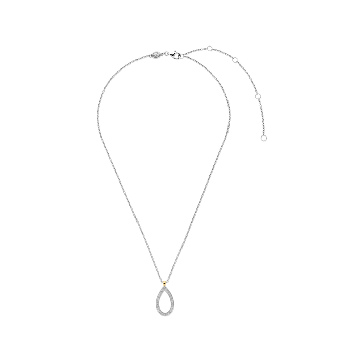 TI SENTO - COLLANA ARGENTO CON PENDENTE GOCCIA PAVE' DI ZIRCONI