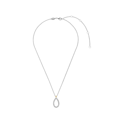 TI SENTO - COLLANA ARGENTO CON PENDENTE GOCCIA PAVE' DI ZIRCONI