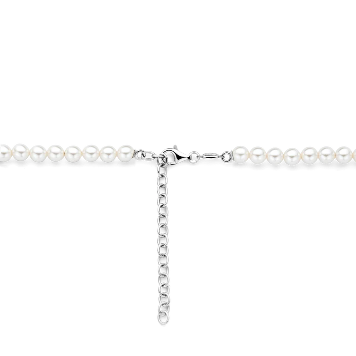 TI SENTO - COLLANA GIROCOLLO PERLE E CENTRALE IN ARGENTO DORATO E ZIRCONI