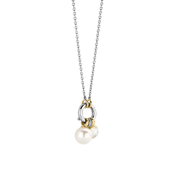 TI SENTO - COLLANA CON CHARMS PERLA E MADREPERLA