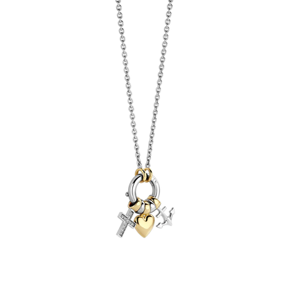 TI SENTO - COLLANA CHARMS CROCE CUORE ANCORA
