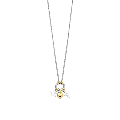 TI SENTO - COLLANA CHARMS CROCE CUORE ANCORA