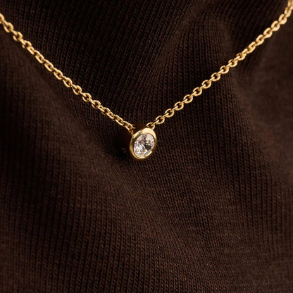TI SENTO - COLLANA ARGENTO DORATO CON PUNTO LUCE ZIRCONE