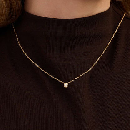TI SENTO - COLLANA ARGENTO DORATO CON PUNTO LUCE ZIRCONE