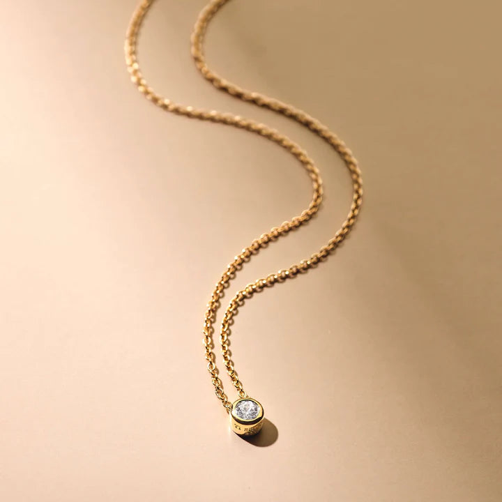 TI SENTO - COLLANA ARGENTO DORATO CON PUNTO LUCE ZIRCONE
