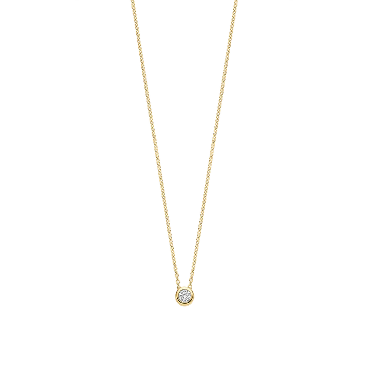 TI SENTO - COLLANA ARGENTO DORATO CON PUNTO LUCE ZIRCONE