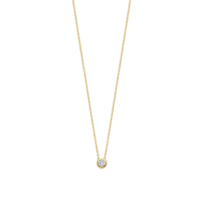 TI SENTO - COLLANA ARGENTO DORATO CON PUNTO LUCE ZIRCONE