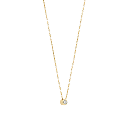 TI SENTO - COLLANA ARGENTO DORATO CON PUNTO LUCE ZIRCONE