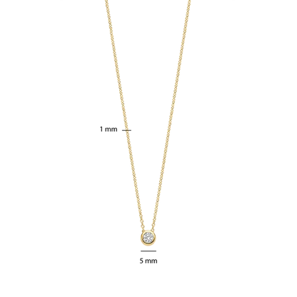 TI SENTO - COLLANA ARGENTO DORATO CON PUNTO LUCE ZIRCONE