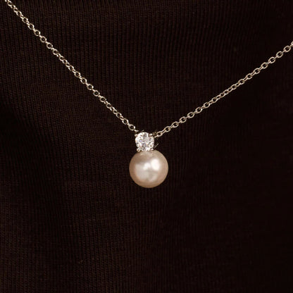 TI SENTO - COLLANA ARGENTO PENDENTE PERLA E ZIRCONE CENTRALE