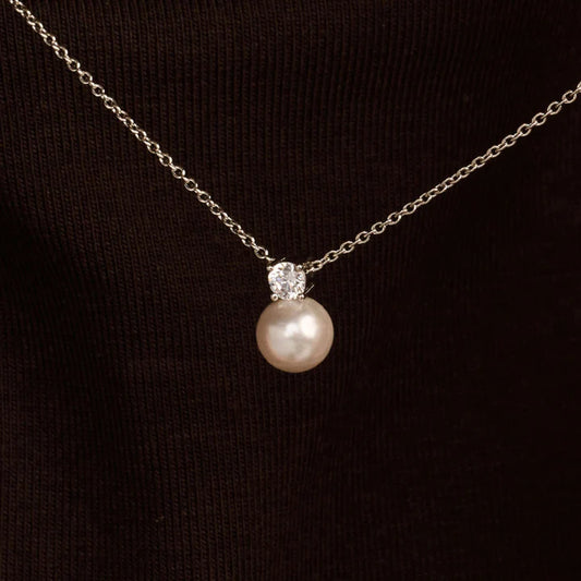 TI SENTO - COLLANA ARGENTO PENDENTE PERLA E ZIRCONE CENTRALE