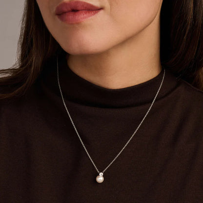 TI SENTO - COLLANA ARGENTO PENDENTE PERLA E ZIRCONE CENTRALE