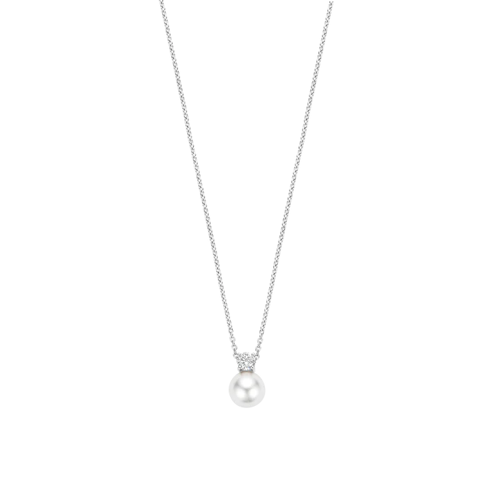 TI SENTO - COLLANA ARGENTO PENDENTE PERLA E ZIRCONE CENTRALE