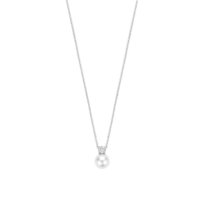 TI SENTO - COLLANA ARGENTO PENDENTE PERLA E ZIRCONE CENTRALE