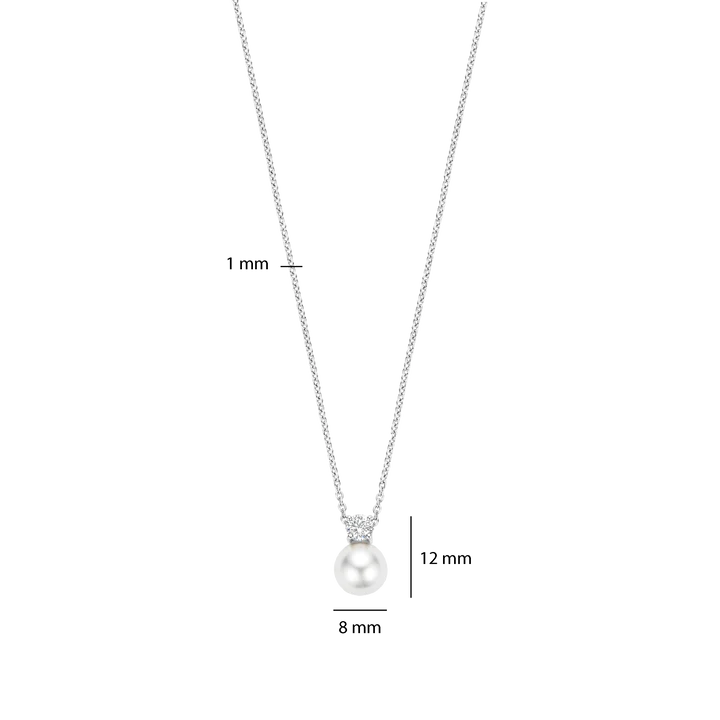 TI SENTO - COLLANA ARGENTO PENDENTE PERLA E ZIRCONE CENTRALE