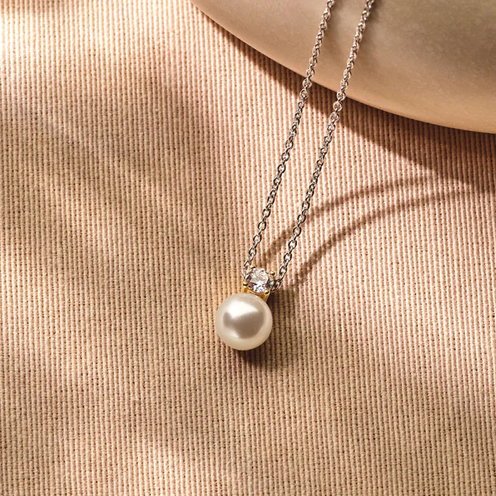 TI SENTO - COLLANA ARGENTO DORATO PENDENTE PERLA E ZIRCONE CENTRALE (Copia)
