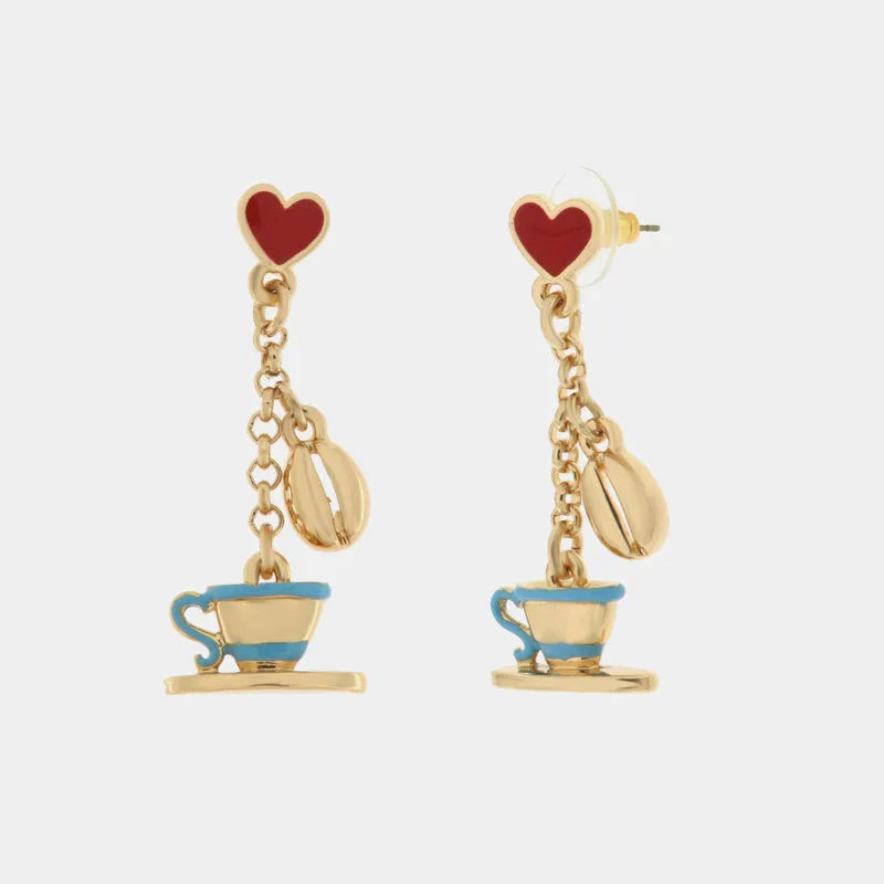 I LOVE NAPLES - GILDED METAL COFFEE CUP EARRINGS