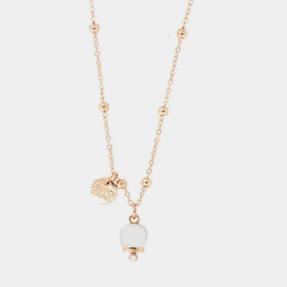 AMO CAPRI - COLLANA METALLO ROSE' CAMPANELLA BIANCA