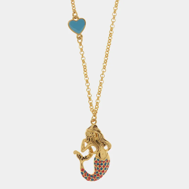 I LOVE NAPLES - METAL NECKLACE WITH PINK AND AZURE PARTHENOPE