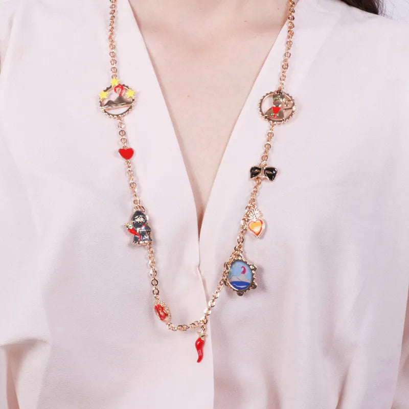 I LOVE NAPLES - METAL NECKLACE WITH NEAPOLITAN CHARMS
