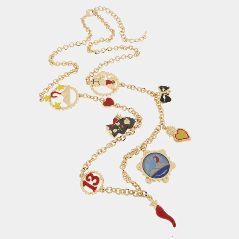 I LOVE NAPLES - METAL NECKLACE WITH NEAPOLITAN CHARMS