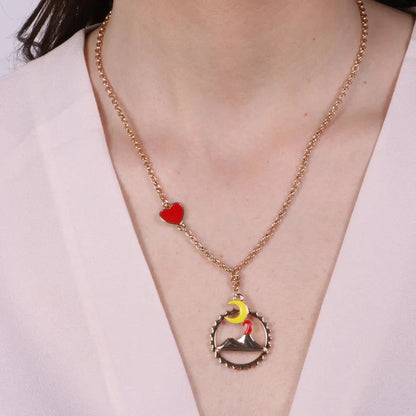 I LOVE NAPLES - METAL NECKLACE WITH VESUVIUS PENDANT