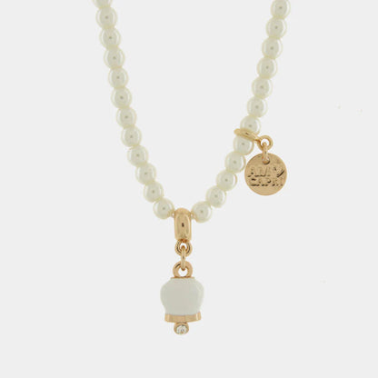 AMO CAPRI - COLLANA PERLE E CAMPANELLA MINI BIANCA
