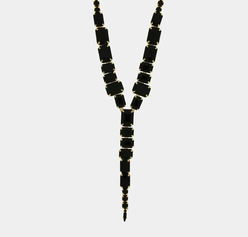 AMO VENEZIA - COLLANA IN METALLO CON CRISTALLI NERI