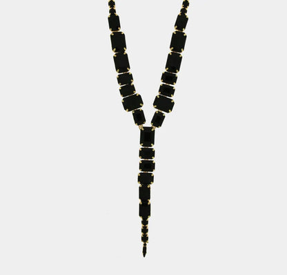 AMO VENEZIA - COLLANA IN METALLO CON CRISTALLI NERI