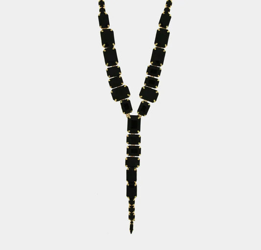 AMO VENEZIA - COLLANA IN METALLO CON CRISTALLI NERI