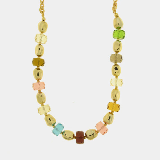 AMO VENEZIA - COLLANA IN METALLO CON CRISTALLI COLORATI