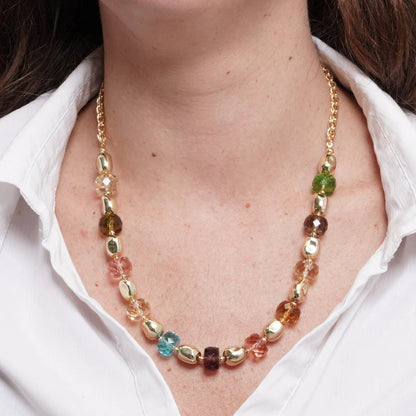 AMO VENEZIA - COLLANA IN METALLO CON CRISTALLI COLORATI