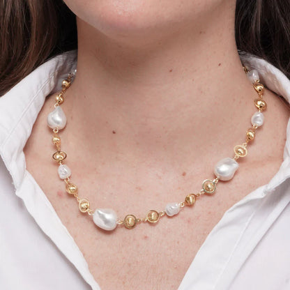 I LOVE VENICE - METAL NECKLACE WITH PEARLS