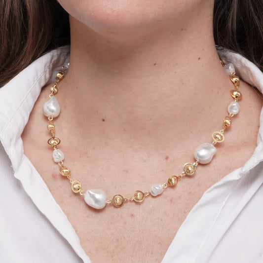 AMO VENEZIA - COLLANA IN METALLO CON PERLE