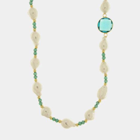 AMO VENEZIA - COLLANA IN METALLO CRISTALLI TUCHESI E PERLE