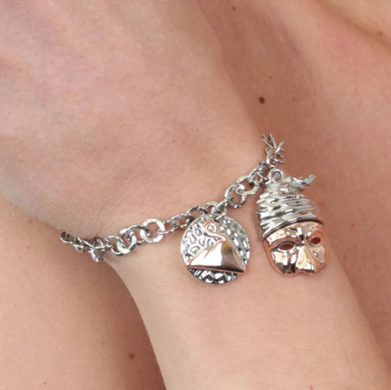 I LOVE NAPLES - METAL BRACELET PULCINELLA MASK
