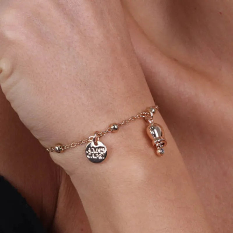 AMO CAPRI - BRACCIALE IN METALLO CON CAMPANELLA MINI DORATO