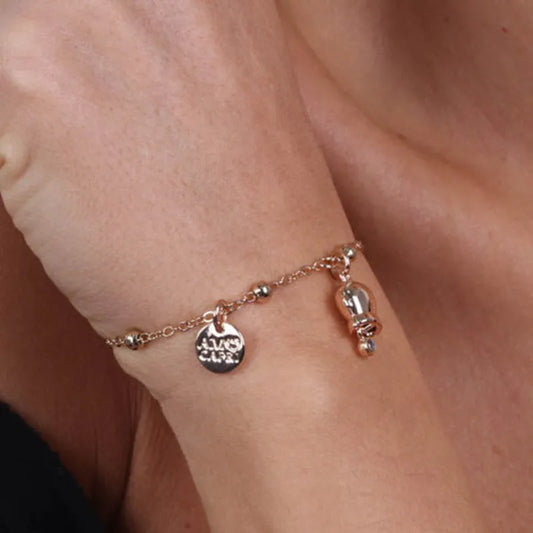 AMO CAPRI - BRACCIALE IN METALLO CON CAMPANELLA MINI DORATO