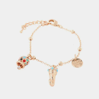I LOVE CAPRI - ROSE' METAL BRACELET WITH HORN AND POLKA DOT BELL