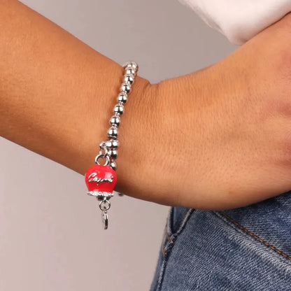 AMO CAPRI - BRACCIALE IN METALLO CON CAMPANELLA ROSSA