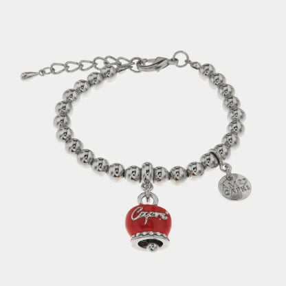 AMO CAPRI - BRACCIALE IN METALLO CON CAMPANELLA ROSSA