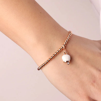 AMO CAPRI - ROSE' METAL BRACELET WHITE BELL