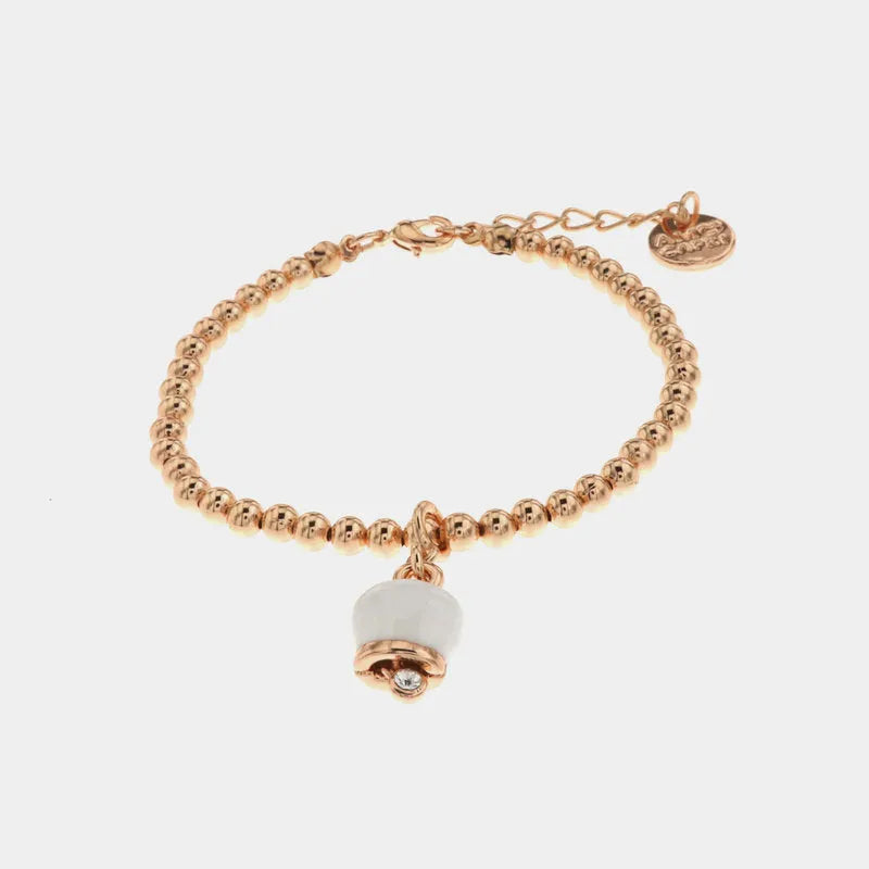 AMO CAPRI - ROSE' METAL BRACELET WHITE BELL