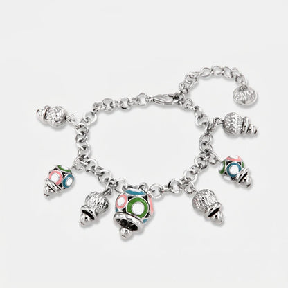 AMO CAPRI - BRACCIALE IN METALLO CON CAMPANELLE POIS MULTICOLOR