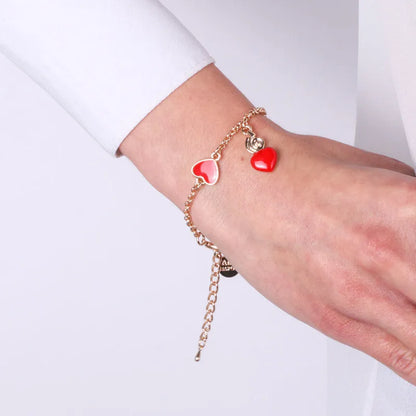AMO NAPOLI - BRACCIALE IN METALLO CUORE SACRO ROSSO