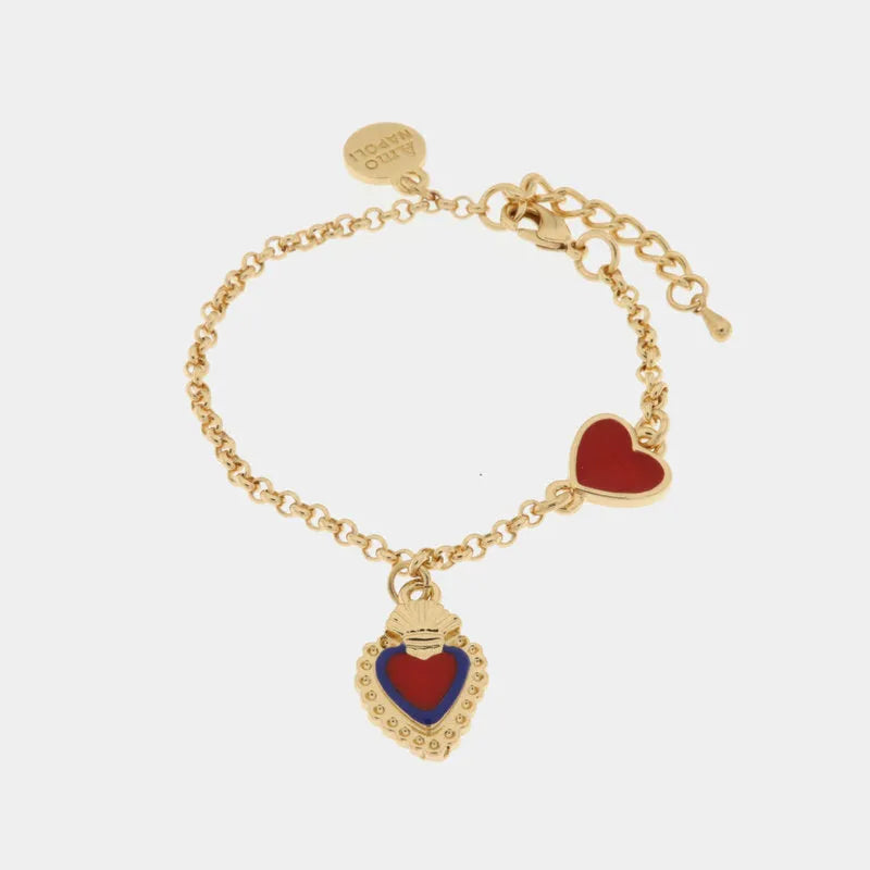 I LOVE NAPLES - METAL BRACELET WITH SACRED HEART CHARM