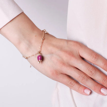 AMO CAPRI - METAL BRACELET BURGUNDY BELL