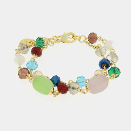 AMO VENEZIA - BRACCIALE IN METALLO CON CRISTALLI MULTICOLOR