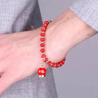 AMO CAPRI - BRACCIALE IN METALLO CON CAMPANELLA CAPRI ROSSA