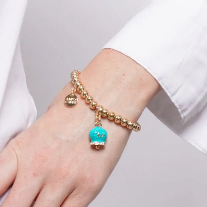 AMO CAPRI - BRACCIALE IN METALLO DORATO CAMPANELLA TIFFANY SCRITTA CAPRI